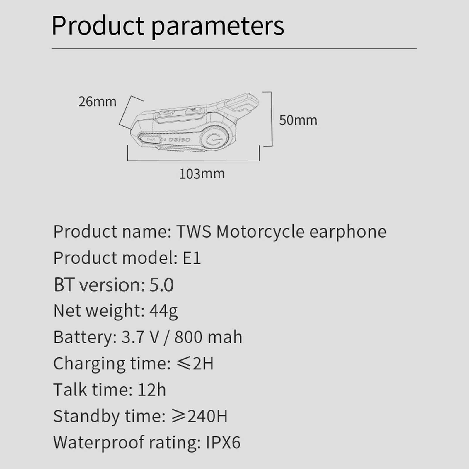 Motorcycle BT Intercom with Helmet BT Headset Waterproof Universal Communication System for ATV Dirt Bike Motorcycle