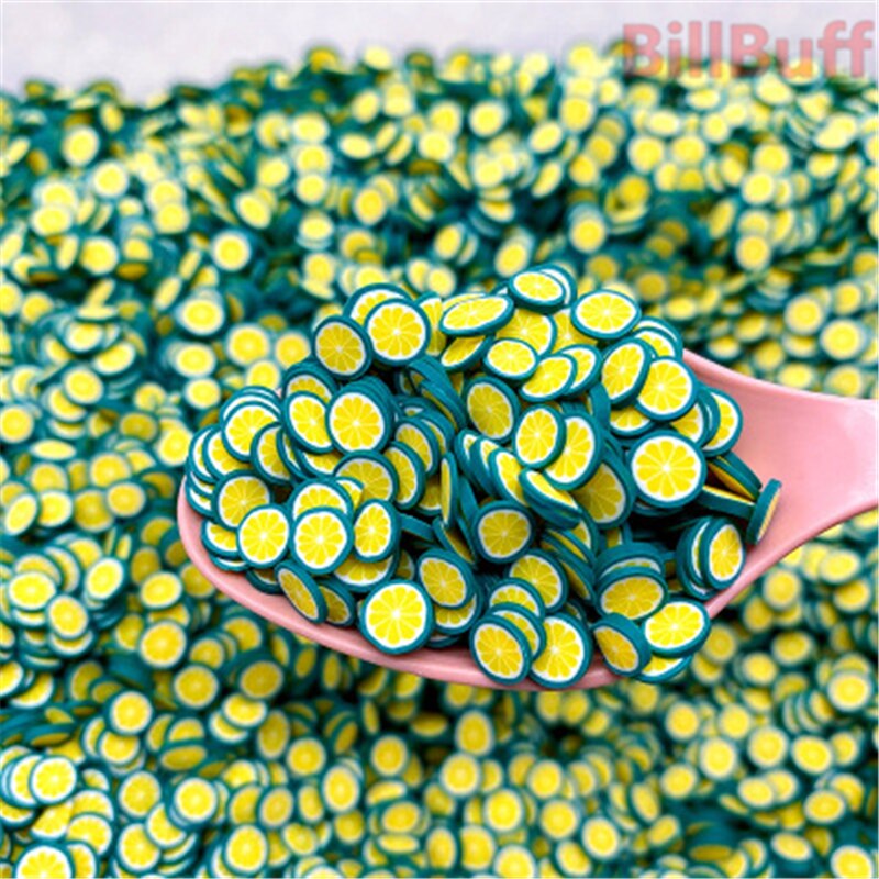 1000pcs/set Cake Fruit Slices Decor Additives For Slime Filler Supplies Clay Accessories Lemon For Nail Art Slime For Toy: Blue