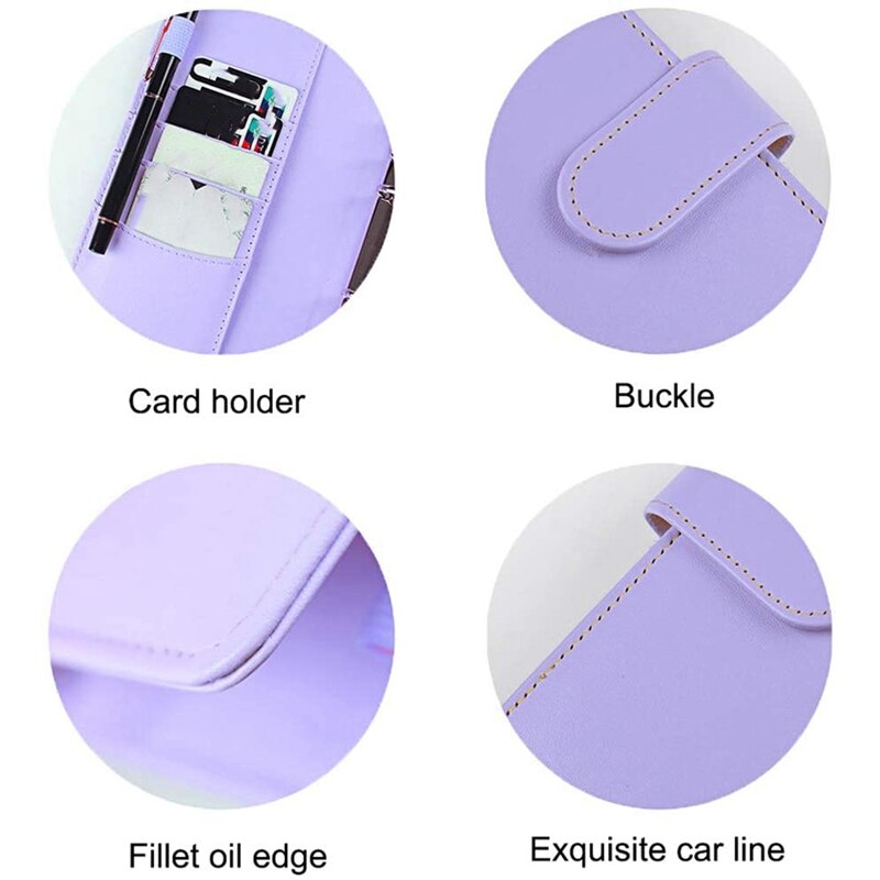 -A6 Notebook Binder with 12PCS A6 Binder Pockets,with Magnetic Buckle Closure for Inner Filler Paper