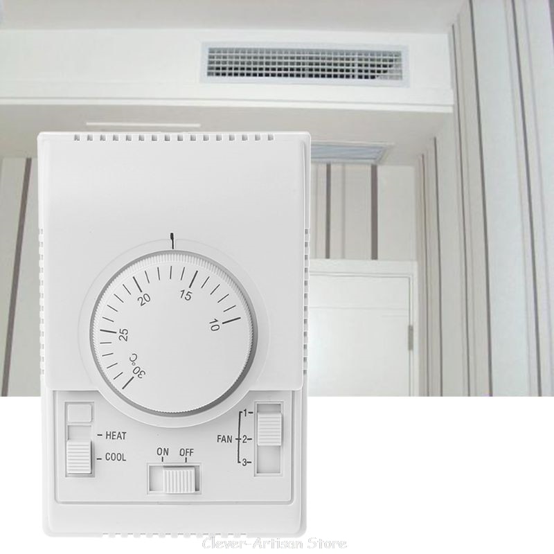 AC 220V Room Mechanical Thermostat Control Switch Air Conditioner Fan Coil Temperature Controller Au 31 20