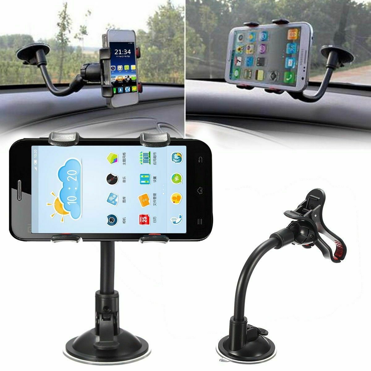 360° Universal Car Windscreen Dashboard Phone Holder Mount GPS Cellphone Automobiles Interior Bracket Accessories