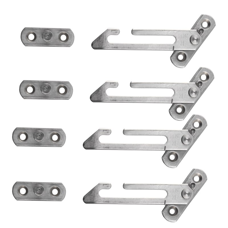 4 Pack Window Restrictor Locks Window Restrictor Hook Stainless Steel Child Lock Restrictor with Screws for Upvc Windows