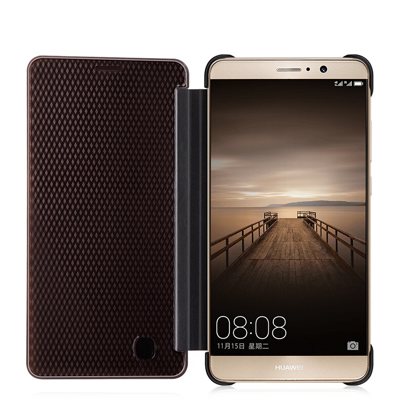 TANZ per Huawei compagno di 9 compagno9 5.9 'Caso di Risposta Intelligente vista della Finestra di Cuoio Sintetico di Vibrazione ultra Sottile di Affari Del Telefono sacchetti di Copertura