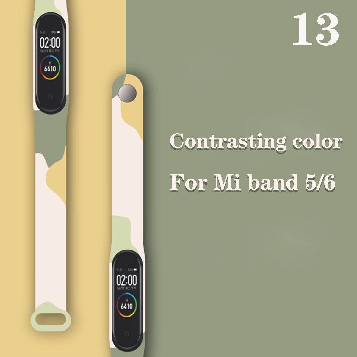 Print Pattern Bracelets Mi Band5 Mi Band 6 Strap Sports Wristband Adjustable Bracelets For Sport Silicone TPU straps: 13