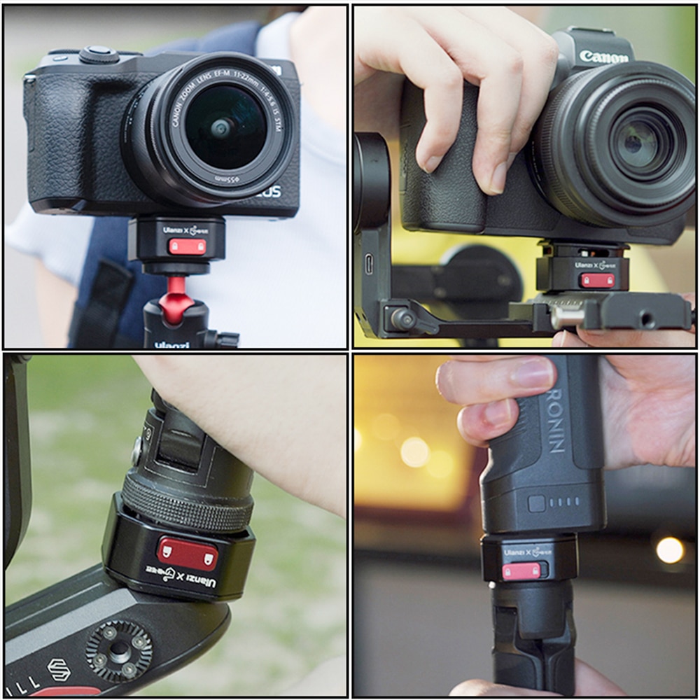 Ulanzi griffe fixation rapide plaque pince DSLR GoPro Action caméra sac à dos sangle pince trépied adaptateur cardan stabilisateur plaque de montage