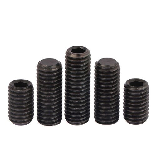 40 pcs M3 12.9 niveau Flat end Strakke Plug Headless inbus schroef Flats hoofden machine Allen bolt 2 mm-12mm Lengte