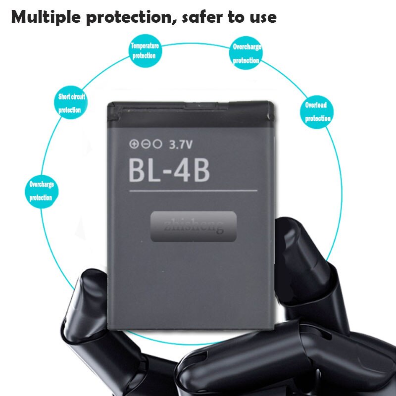 1pz 3.7V 700mAh BL-4B BL4B BL 4B Sostituzione Della Batteria Del Telefono per Nokia N75 N76 2505 3606 3608 2670 2660 2630 5000 6111 7070 7500