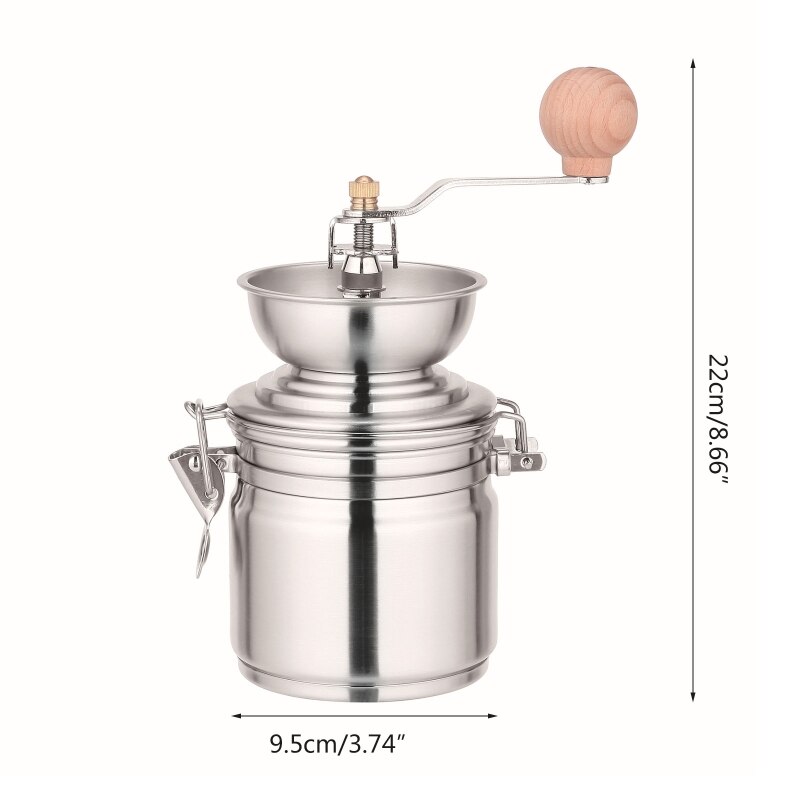 Stainless Steel Coffee Grinder Manual Hand Crank Spice Nuts Herb PortableGrinder