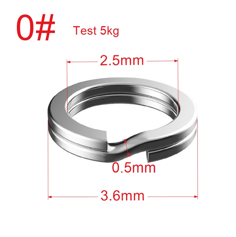 50 stuks Vissen Split Ringen voor CrankHard Aas Zilver Roestvrij Staal 0 # -10 # Accessoires voor visconnectoren: Gouden