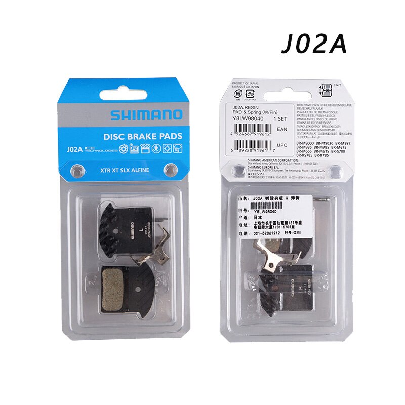 Pastillas de freno de disco de resina J02A para bicicletas, disco de resina Compatible con M9000/M9020/M987/M985/M8000/M785/M7000/M675