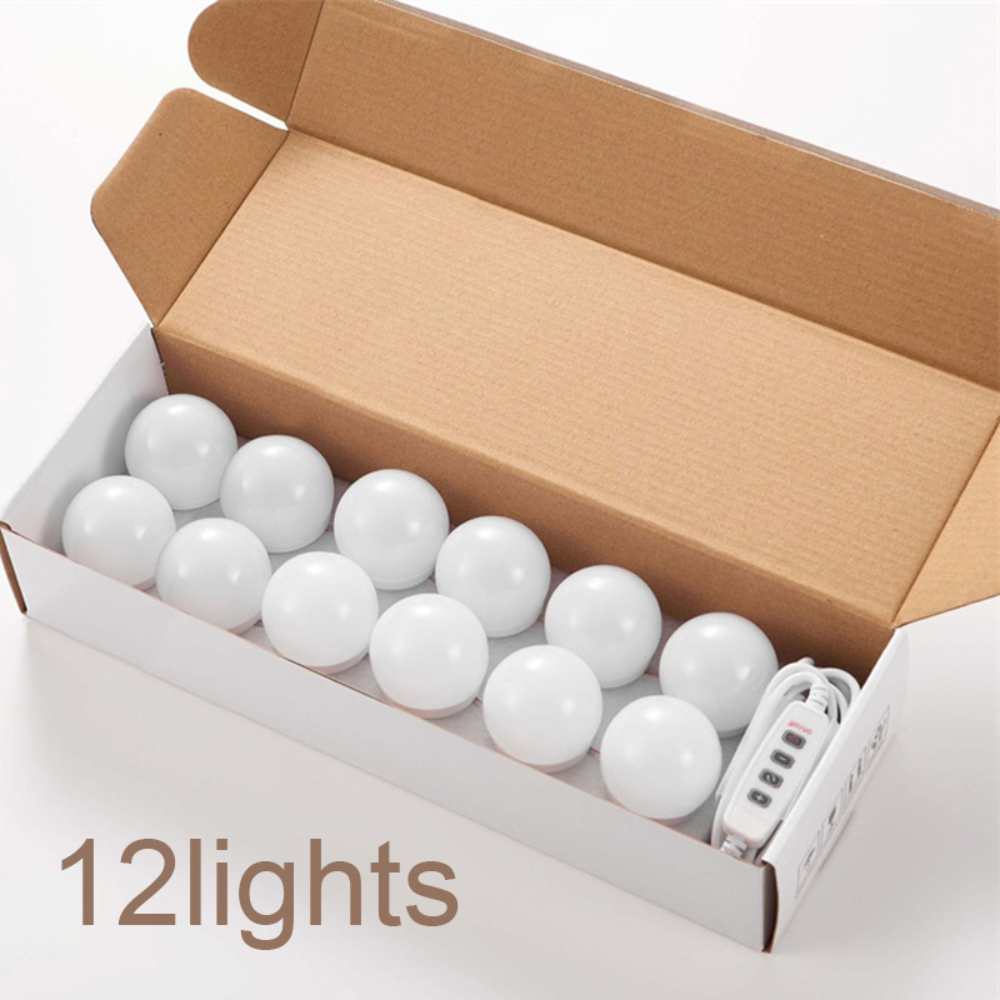 Hollywood Makeup Vanity Mirror Light Stick On Adjustable 3 Colors LED USB Bulbs String Stepless Dimmable Lamp: light yellow