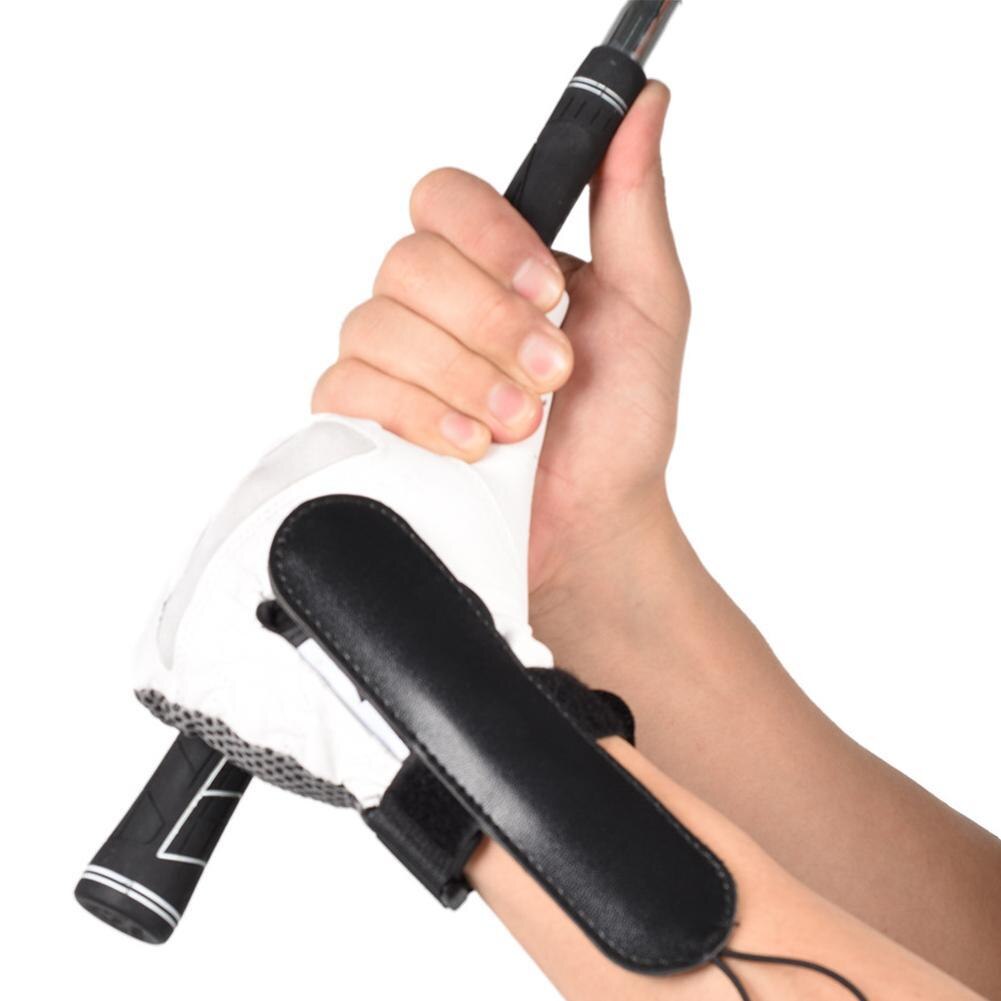 Golf Swing Wrist Holder PU Leather Adjustable Swing Trainer For Beginners Correct Golf Clubs Wrist Gesture Practice Tools Black