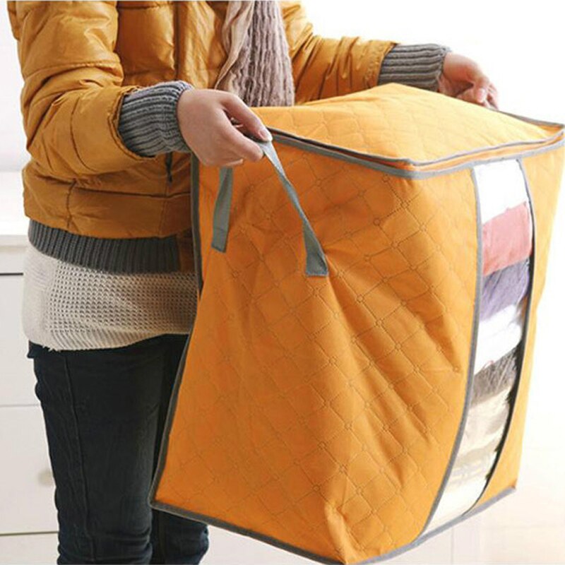 Non Woven Portable Clothes Storage Bag Wardrobe Closet Organizer Garment Bag Storage For Quilt Blanket Bedding Clothing Bag