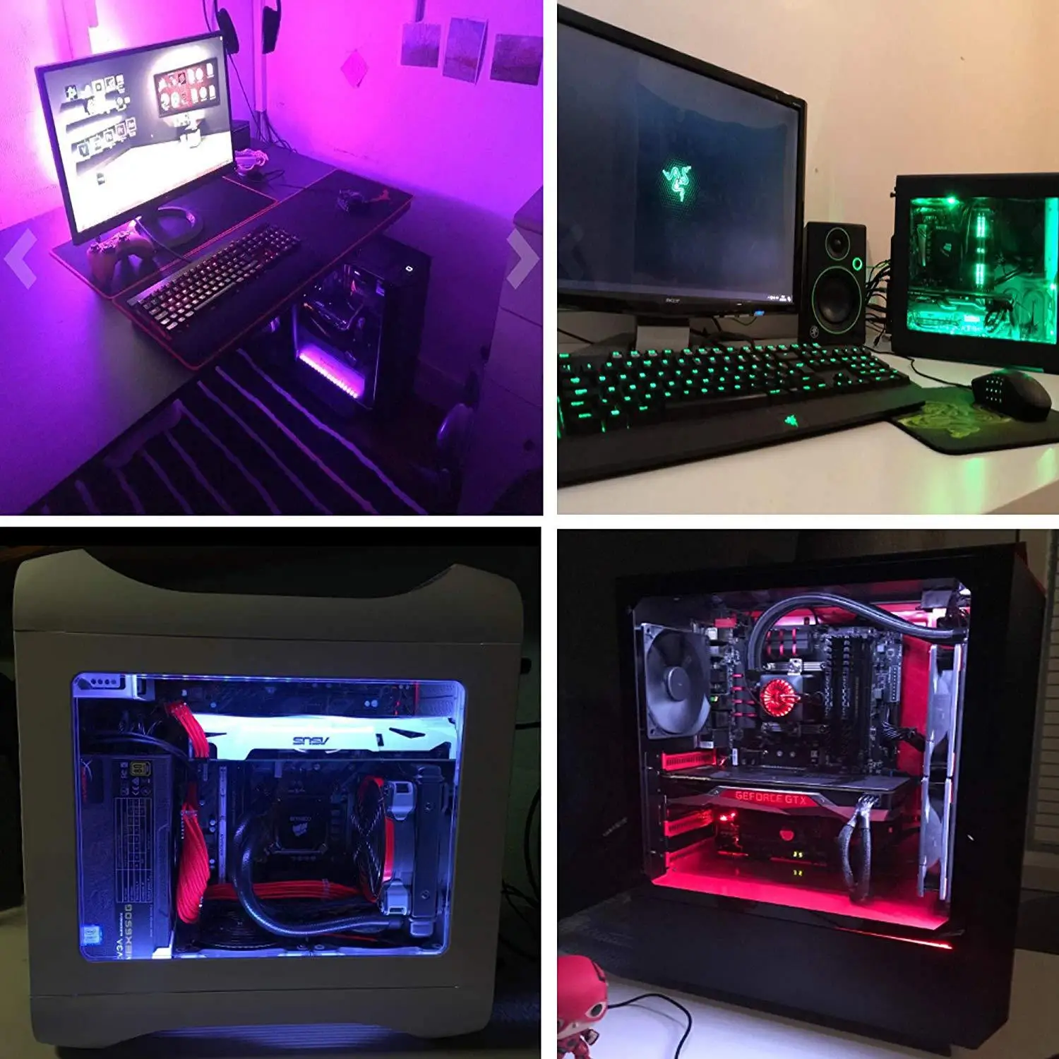 Tira de luces LED RGB 5050 para juegos, línea de rama para 12V Aura Sync, Control de placa base, carcasa de ordenador, 0,5 M- 2M, 4 pines, cabezal RGB