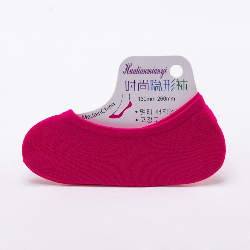 5 paar/partij dames onzichtbare sokken antislip loafer boot voering enkelsokken comfortabele sokken dames accessoires diverse kleuren: Fuchsia
