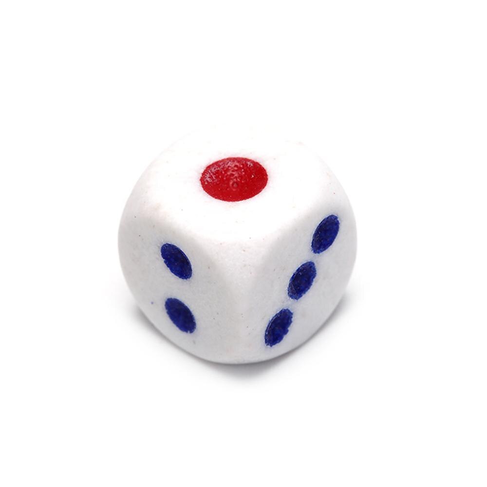 100pcs 10mm Gambling Game Dice White with blue and red dotd Six Sided Spot Dices Poker Chips for ktv pub party