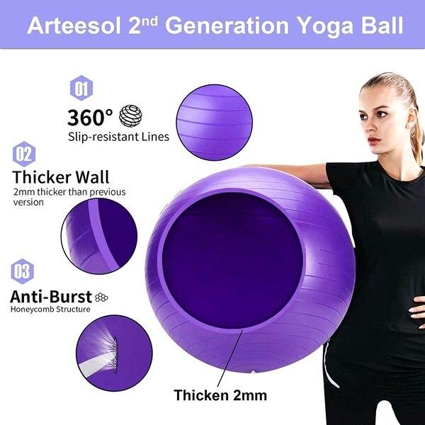 Bolas de Yoga deportivas, Bola de masaje para Pilates, ejercicio en casa, Equilibrio Fitball, Pilates, ejercicio, 55cm 65cm 75cm 85cm