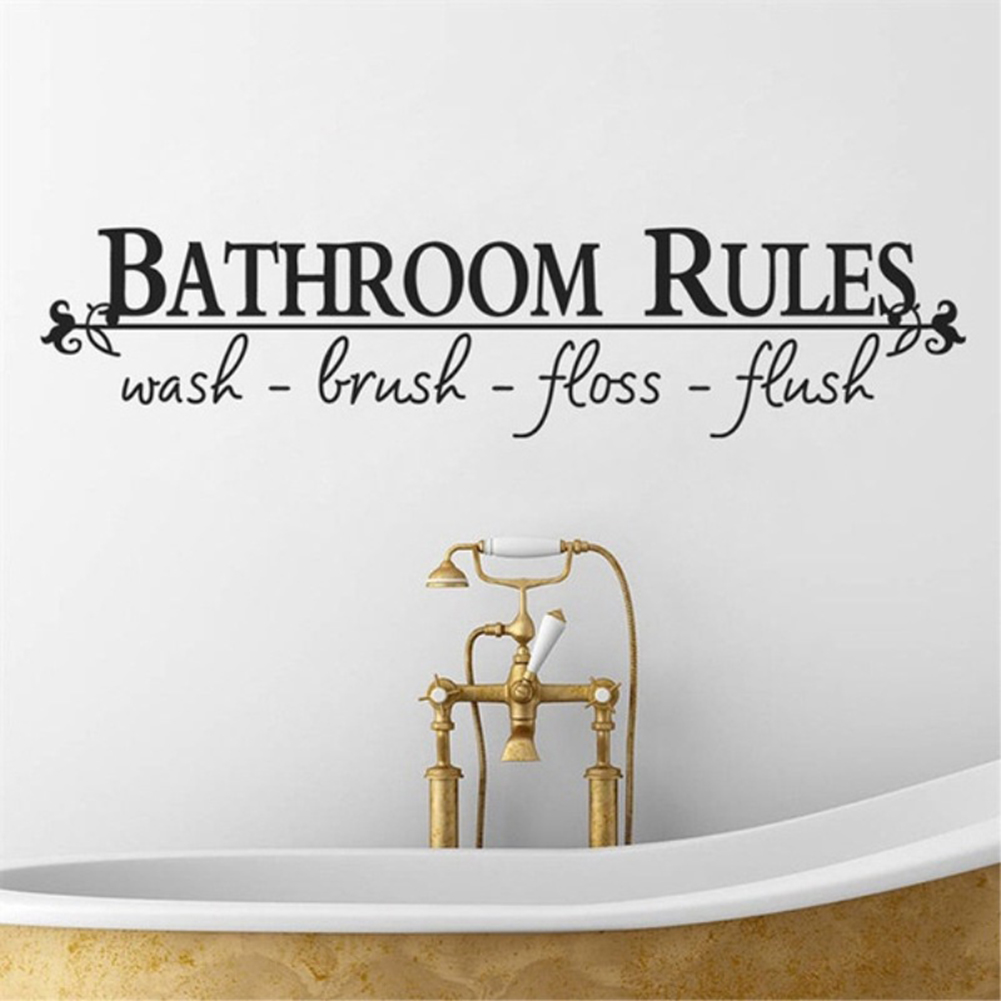 Bathroom Rules Removable Self-adhesive Durable Wall Sticker Decal Room Adornment Home Decoration