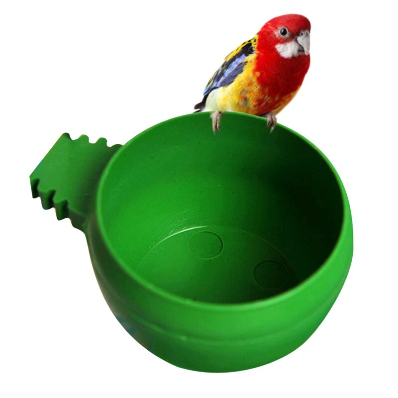 1Pc Plastic Papegaai Kom Ronde Vogel Voedsel Feeder Duiven Water Kom Papegaai Voedsel Container Huisdier Voeden Apparaat Vogel Accessoires