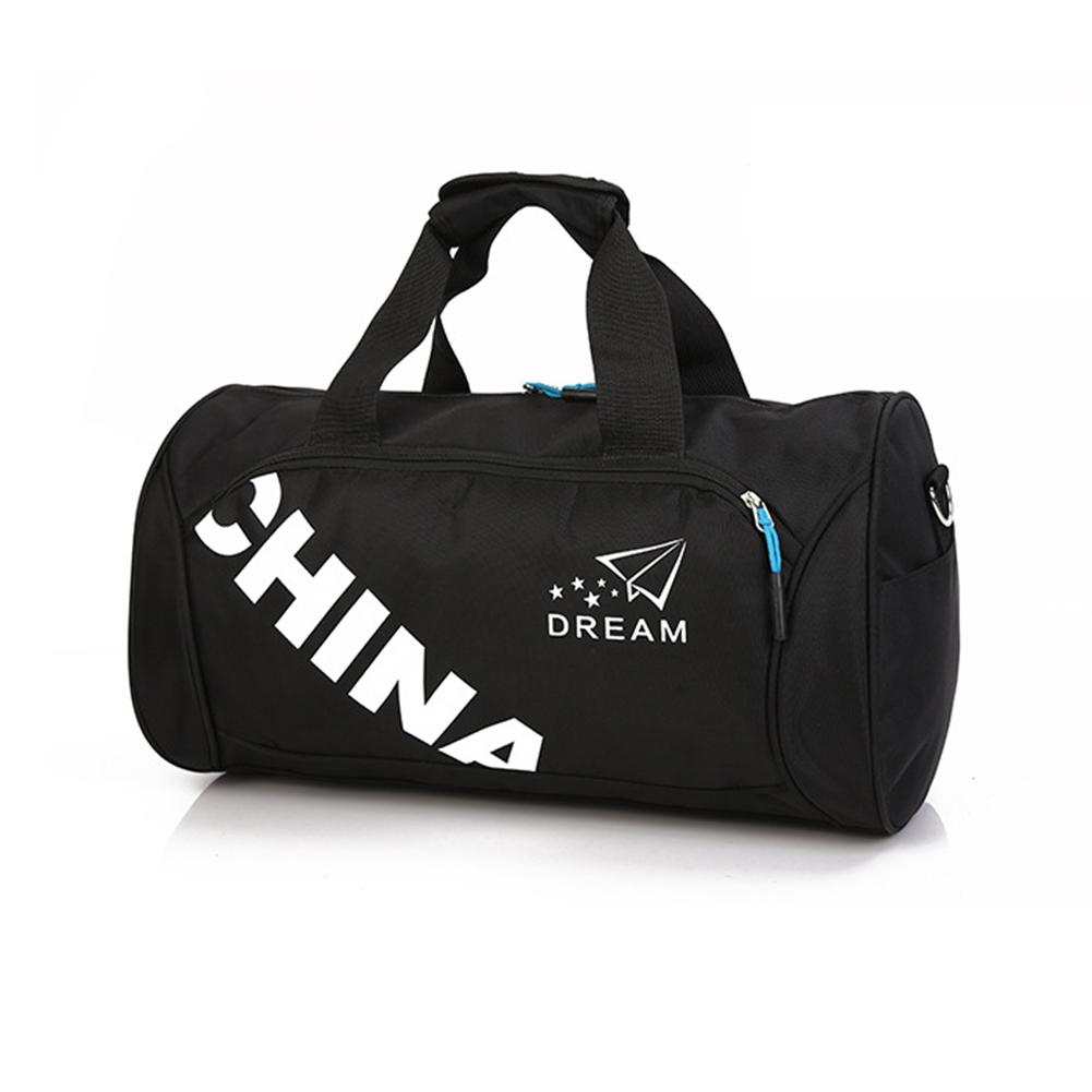 Vanntett treningsbag stor sportsbag herre/kvinner yoga fitness single shoulder bærbar yoga sport duffle bag reiseryggsekk: Svart