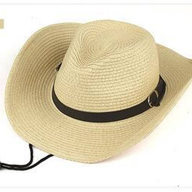 Mannen Western Cowboy Hoeden Opvouwbare Anti-Plundering Strooien Hoed Strand Zonnehoed Grote Rand Hoed Zomer hoed: 3