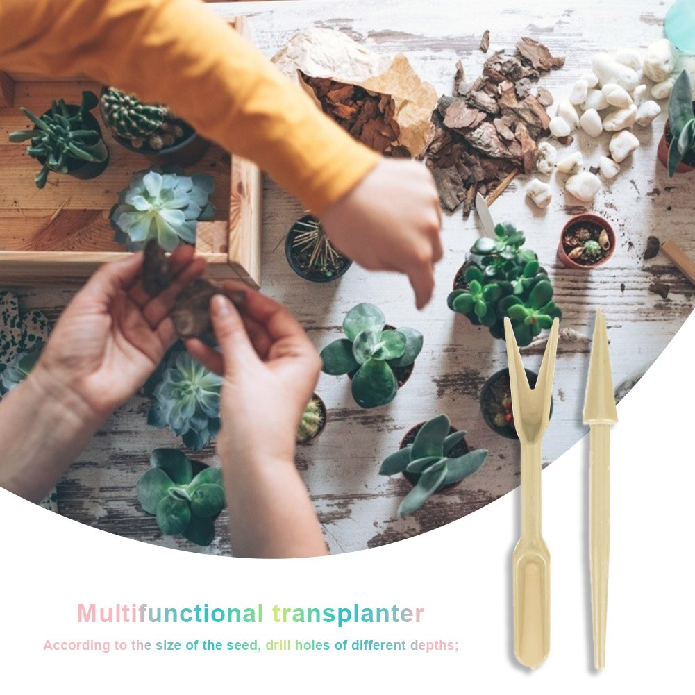 10pcs Plastic Plant Transplanting Digging Tool Planters Garden Seedling Growth Nursery Supplies Bonsai Fertilizer Drilling Tools