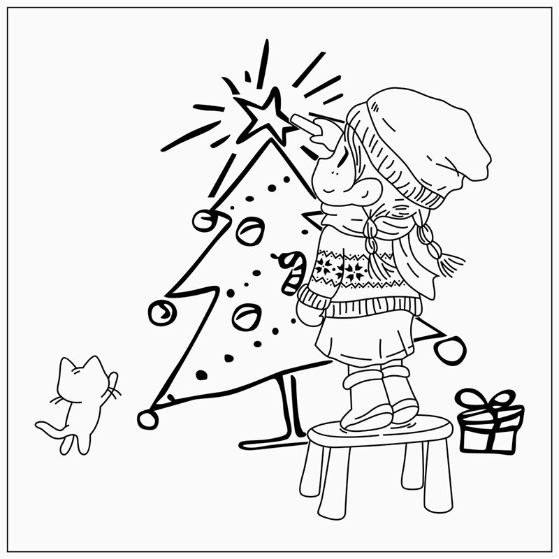 Rubber Silicone Clear Stamps for Scrapbooking Tampons Transparents Seal Background Stamp Card Making Diy Cartoon girl