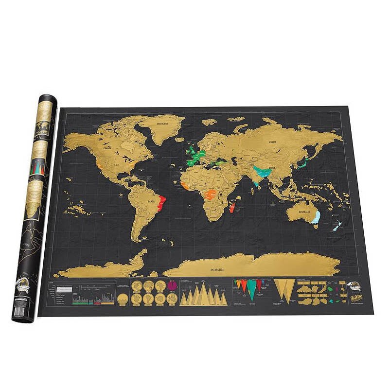 Deluxe Erase World Travel Map Scratch Off World Map Travel Scratch For Map 82.5x59.4cm Room Home Office Decoration Wall Stickers
