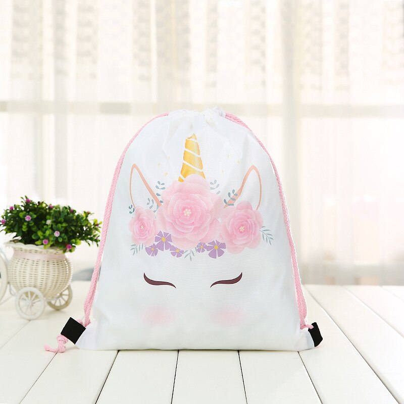 Drawstring Backpack 3D Printing Unicorn deer Girls travel Unicornprinting Women Drawstring Bag Rope unisex red: KS-1-2