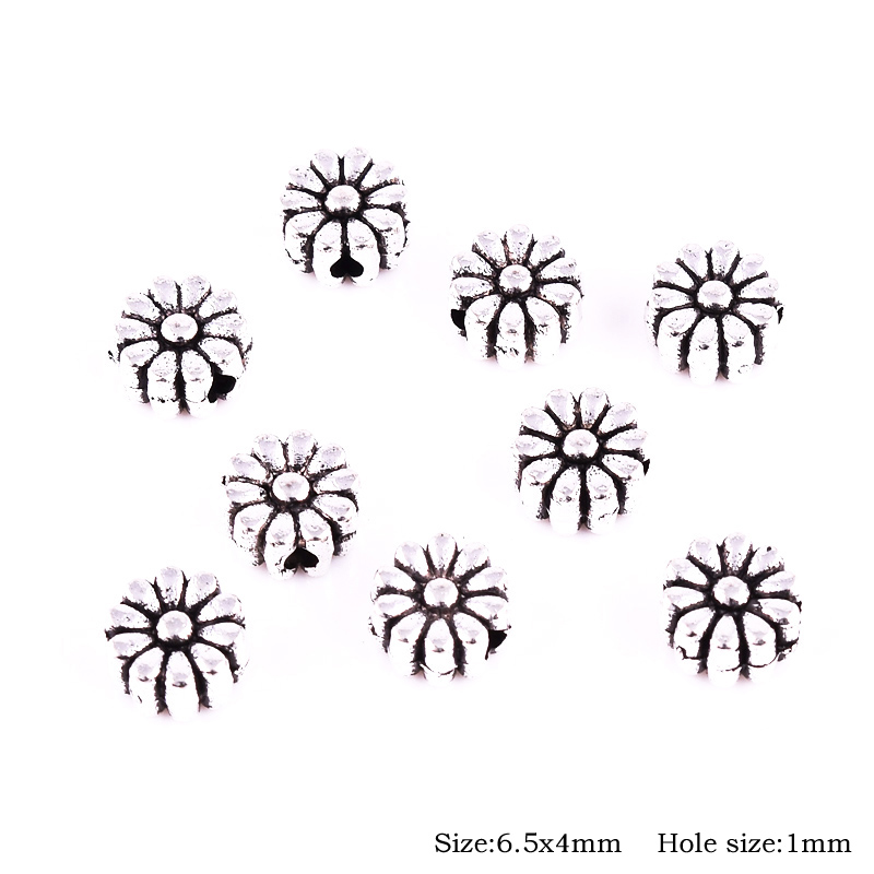 Antique Tibetan Silver Loose Metal Beads Spacer for Jewelry Making for Man Women Bracelet Necklace Earrings: 04(30pcs)