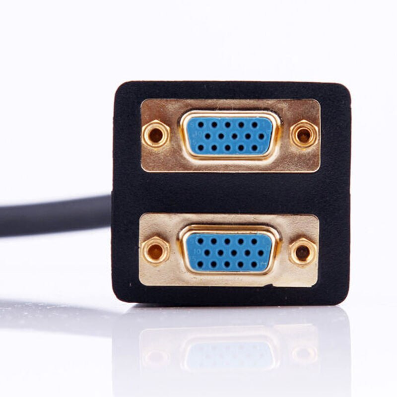 VGA 1 Stecker auf Dual 2 VGA Buchse Konverter Adapter Splitter Y Kabel Vergoldet