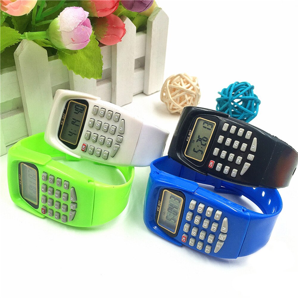 Multifunction Digital Calculator Sports LED Watch Calculating Tool for Children And Durable