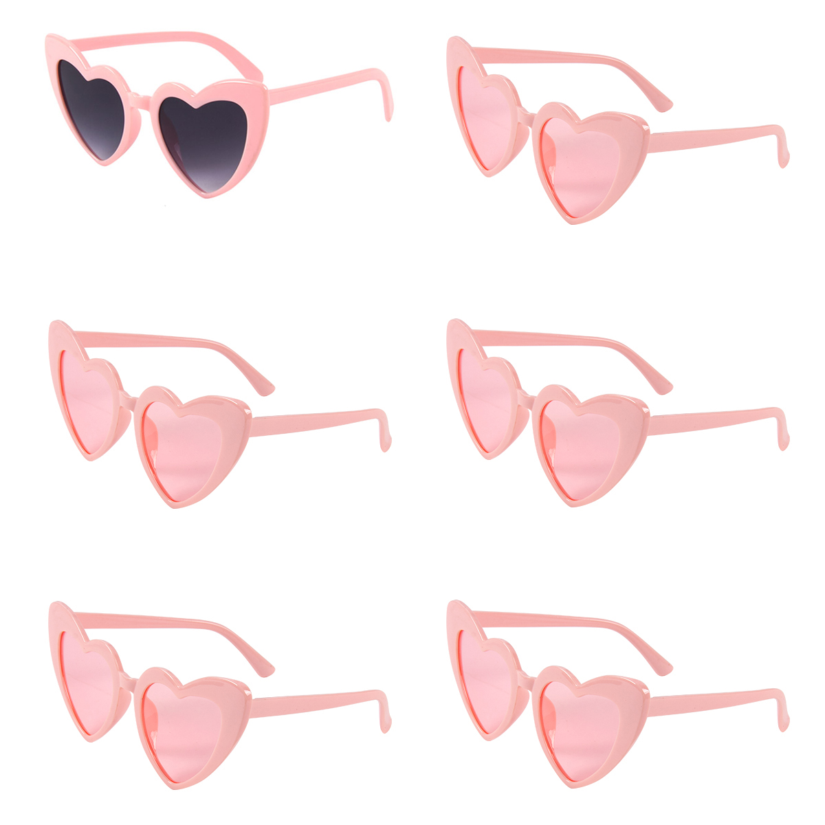 6/8 Stück Bachelorette Junggesellinnenabschied Weiß Rosa Sonnenbrille Herz Brille Braut zu sein Brautjungfer Hochzeit Brautparty Dekore: Tiefe Blau