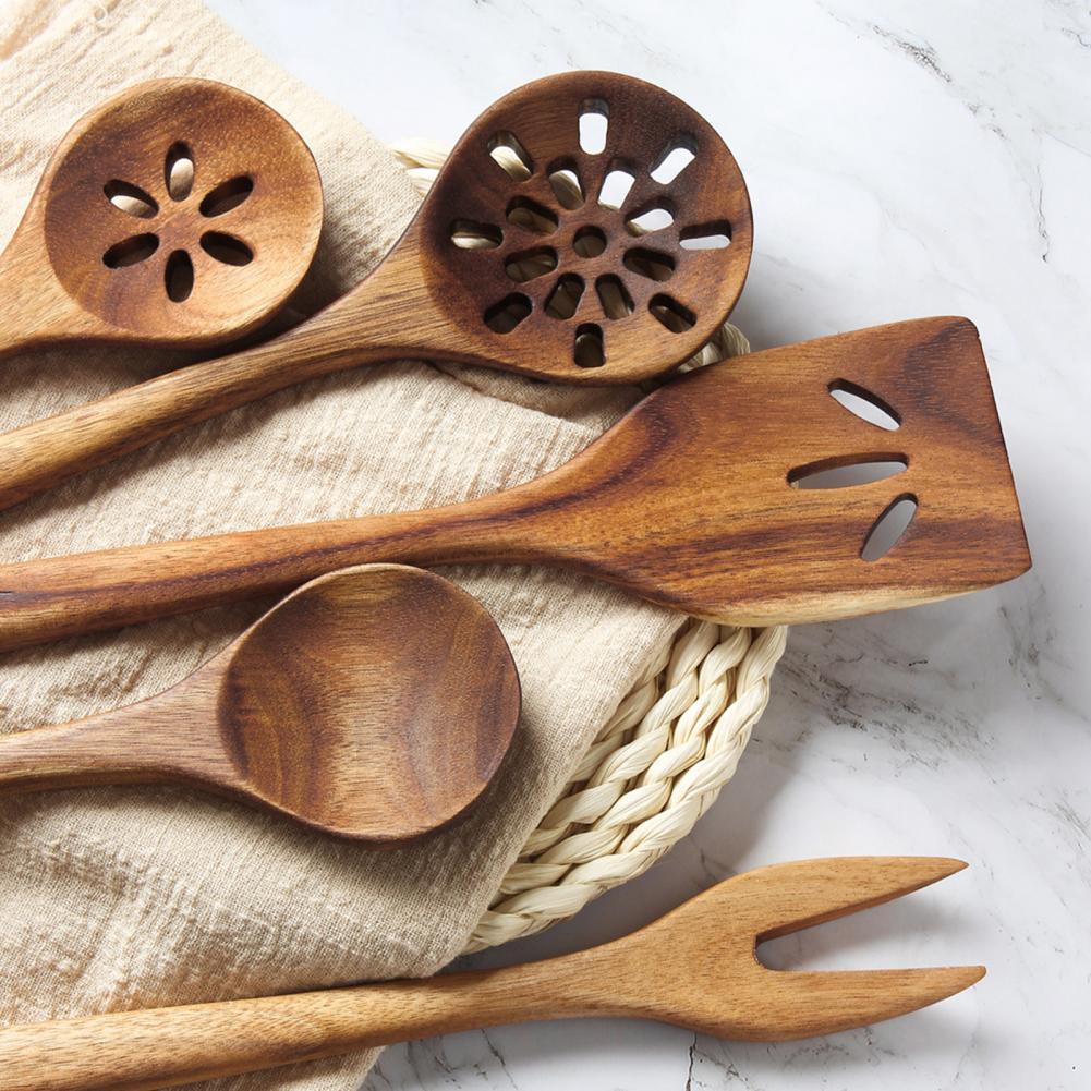 Durable Spoon Eco-friendly Anti-deform Wood Cooking Utensils Spoon for Dorm Kitchen Supplies Accessories Kitchen Dining Tool