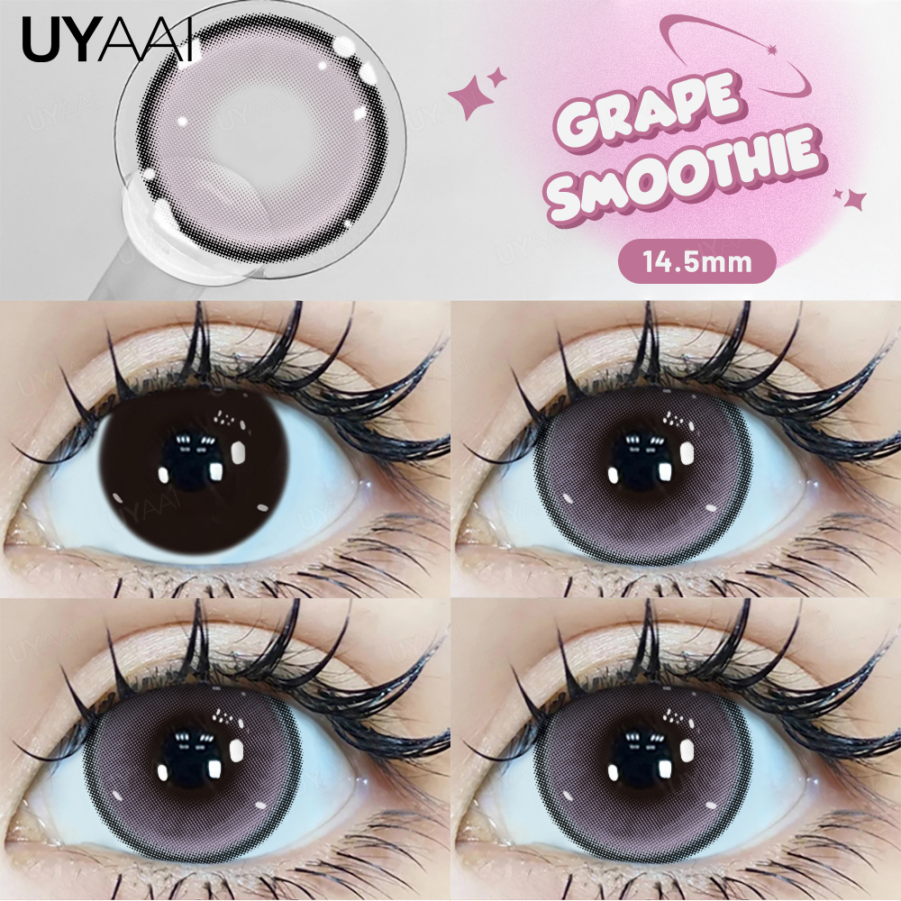 UYAAI lentilles noires de grand diamètre 15mm lentilles de 14.5mm lentilles de Contact colorées pour les yeux lentilles pour grands yeux lentilles d'aspect naturel: Violet