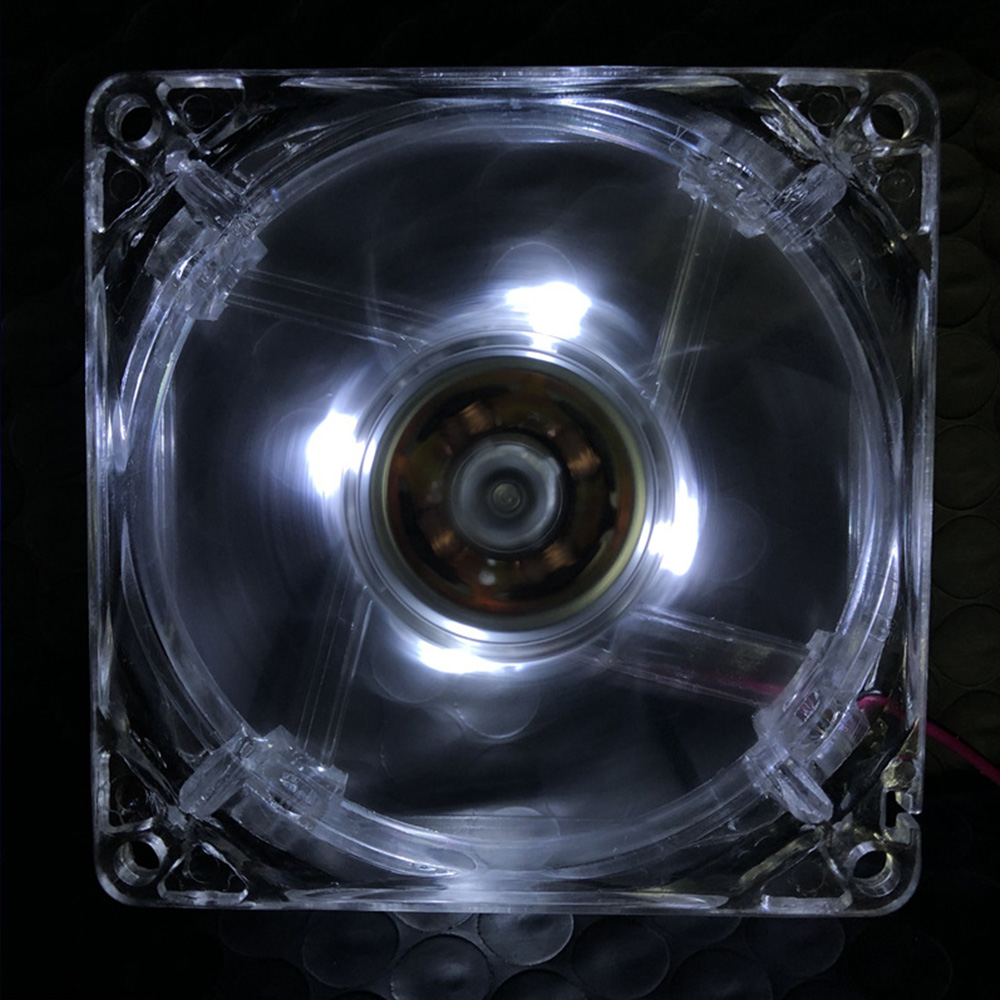 PC Computer CPU-ventilator 80 mm koelventilator met blauw kleurrijk licht 8025 8 cm Stil DC 12 V 4 LED lichtgevende chassisventilator behuizing koeler: Oranje