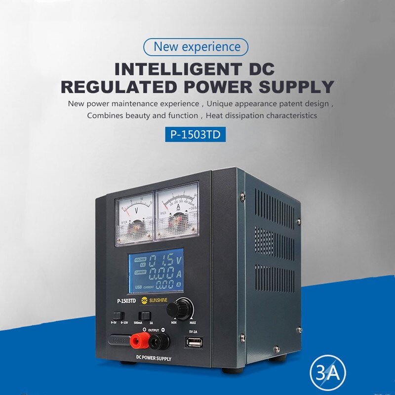 Sunshine P-1503TD 3A DC Power Supply Mobile Phone Repair Intelligent Power Source