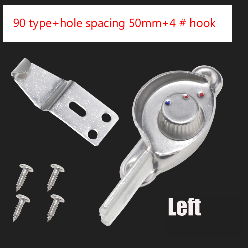 Rustfritt stål vinduslås forsikring tyverisikring aluminiumslegering vindu halvmånelås plast skyvedør oversettelsesvindu: Rød