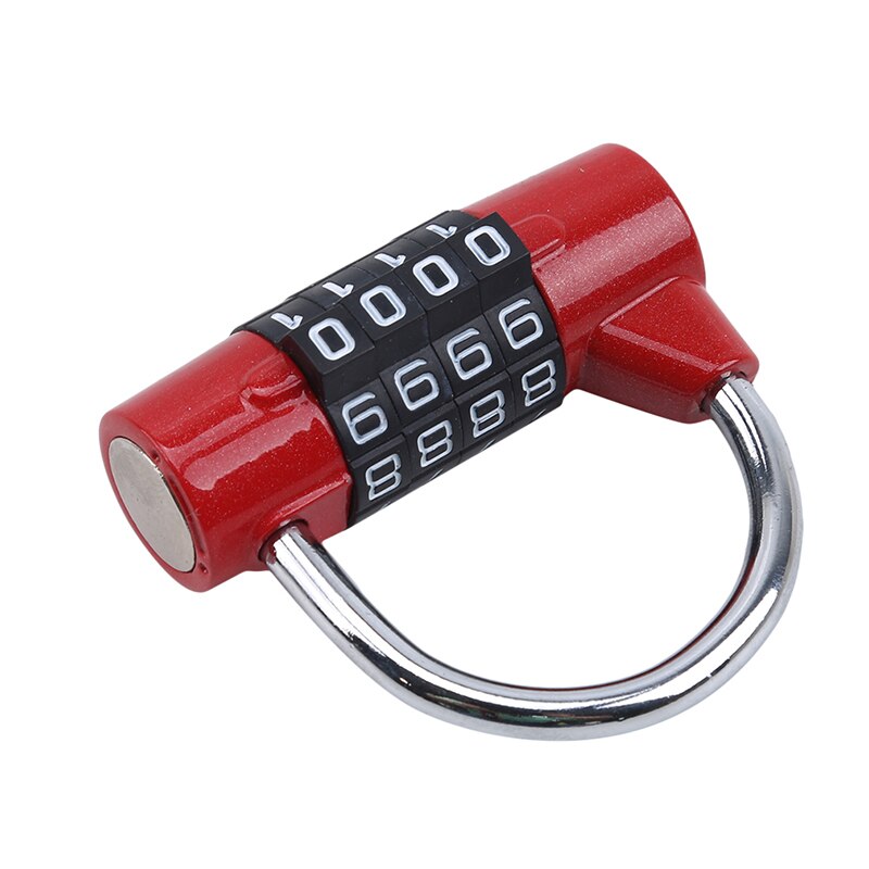 Multifunctional Combination 4 Digit Security Padlock Gym Locker Drawer Luggage Cabinet Toolbox Door Lock Door Padlock: red