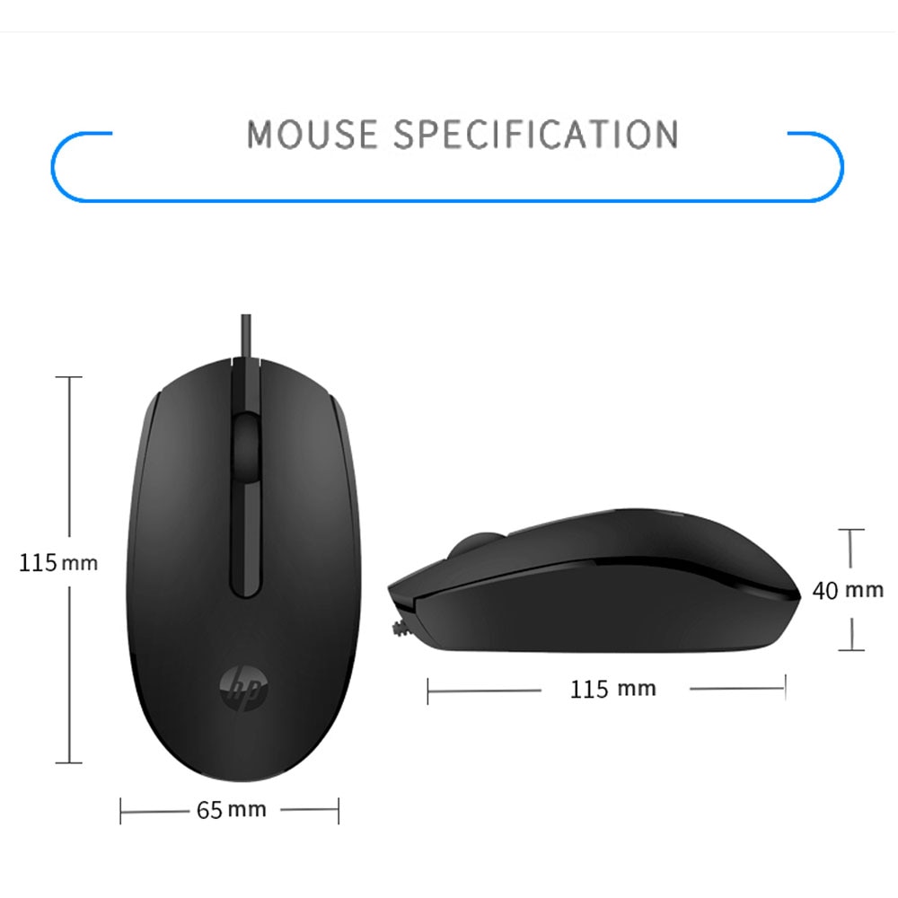 Souris d'ordinateur Portable ergonomique HP M10 filaire souris de bureau d'affaires Usb Texture mate Mini souris pour ordinateur Portable