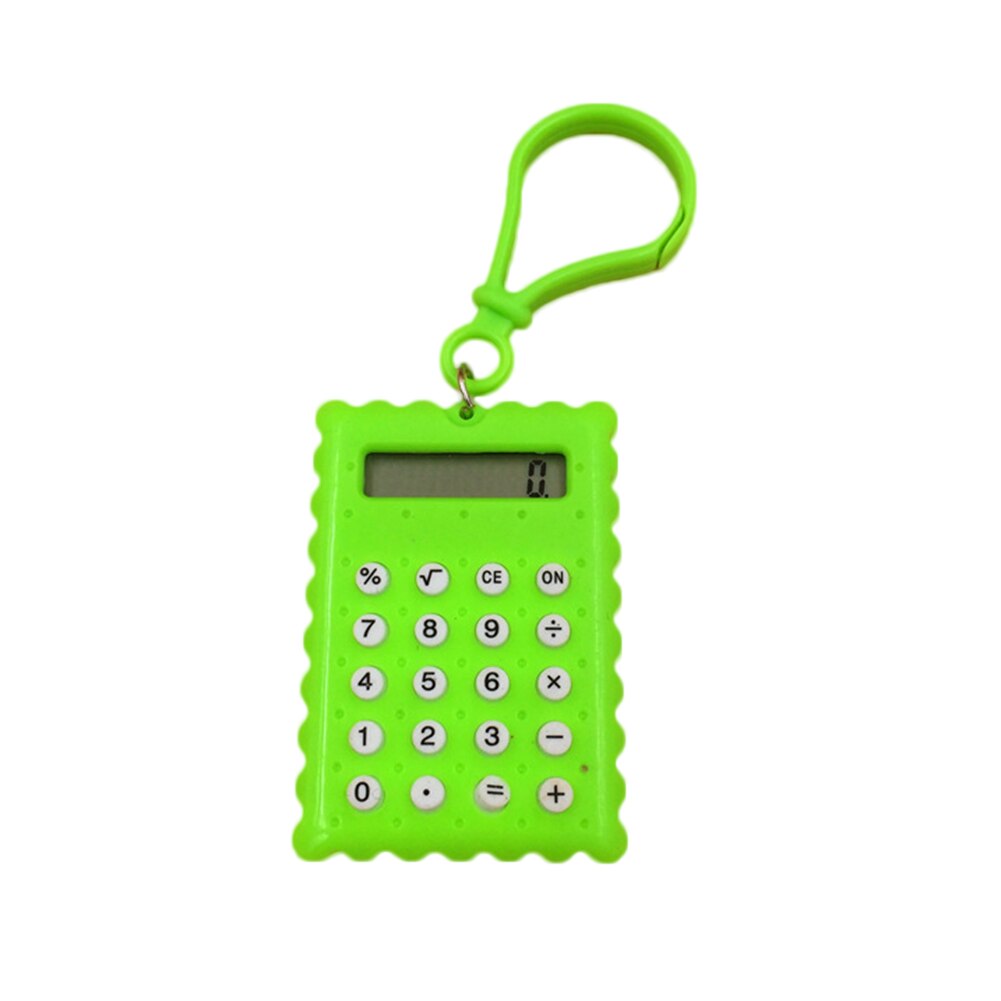 Mini Calculator Pocket Student Mini Electronic Calculator Biscuit Shape School Office Supplies Mini Calculator: Green