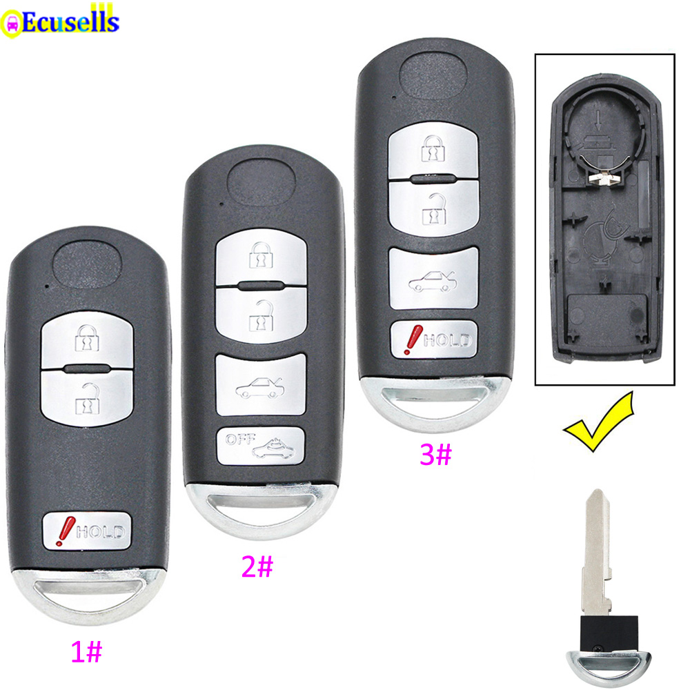 3/4 Geschmack Neue Clever keyless Eintrag Ersatz Fernbedienung Schlüssel Hülse fallen fob Für Mazda 3 5 6 CX-7 CX-9 MX-5 mit einsatz schlüssel ungeschnitten