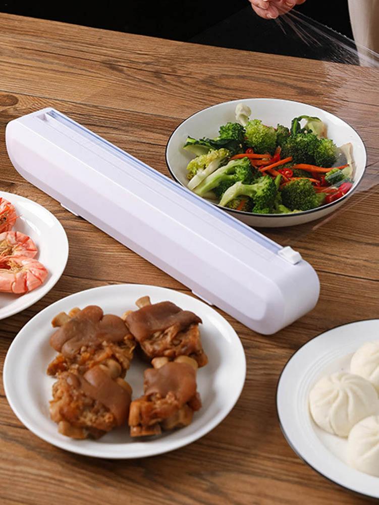 Plastic Film Wrap Cling Dispenser Cutter Household Wrap Dispenser with Cutter Reusable Cutting Dispenser For Kitchen Tool