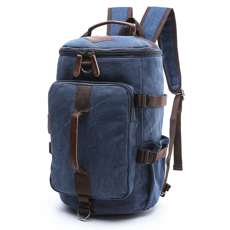 Snap tours de lona bolsa de viaje para los hombres de gran capacidad hombre equipaje de mano durante la noche de lona bolsa de fin de semana de mochila de viaje: BLUE-SMALL