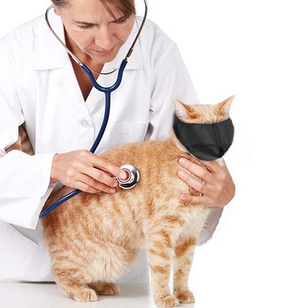 Bozal de nailon para gatos, máscara de protección para el baño, herramienta de viaje para gatitos, ligeros y prácticos de baño bozales, suministros para el aseo antimordidas de gatos
