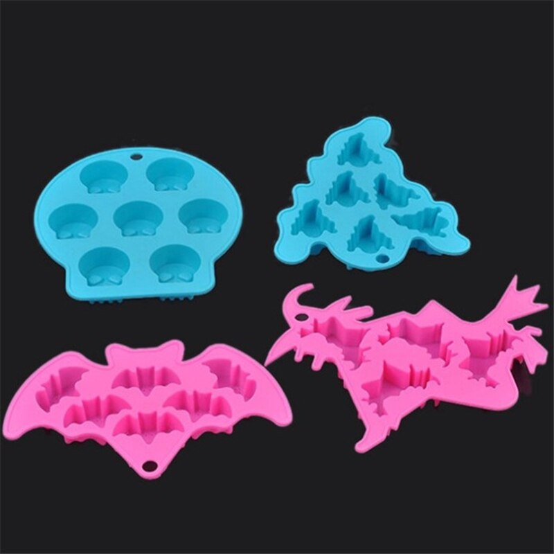 3D Halloween Cake Mold Witch Bat Shaped Silicone Cake Mold Chocolate Cakes Mould For Birthday Kitchen Baking Tool