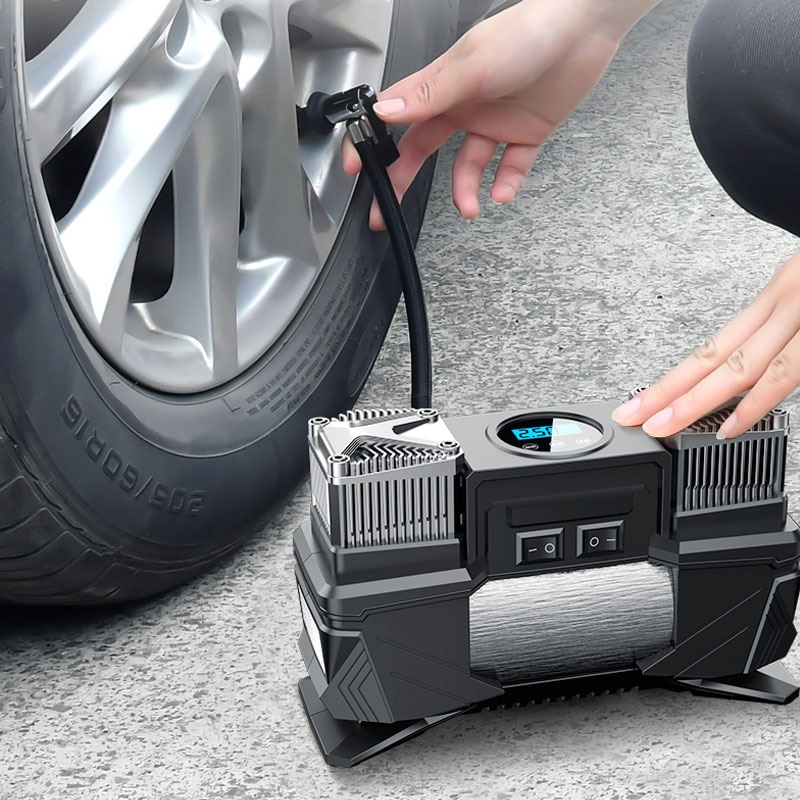 Tragbare Luft Kompressor Reifen Inflator-Auto Reifen Pumpe Mit Digital Manometer 12V DC Helle Notfall Taschenlampe