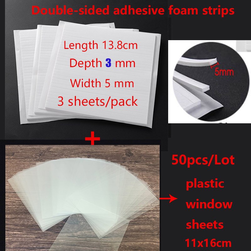 Láminas de plástico transparente para ventana, tiras de espuma adhesivas de doble cara para bricolaje, álbum de recortes, manualidades, coctelera, fabricación de tarjetas, nuevas: Sheets and Foams 4