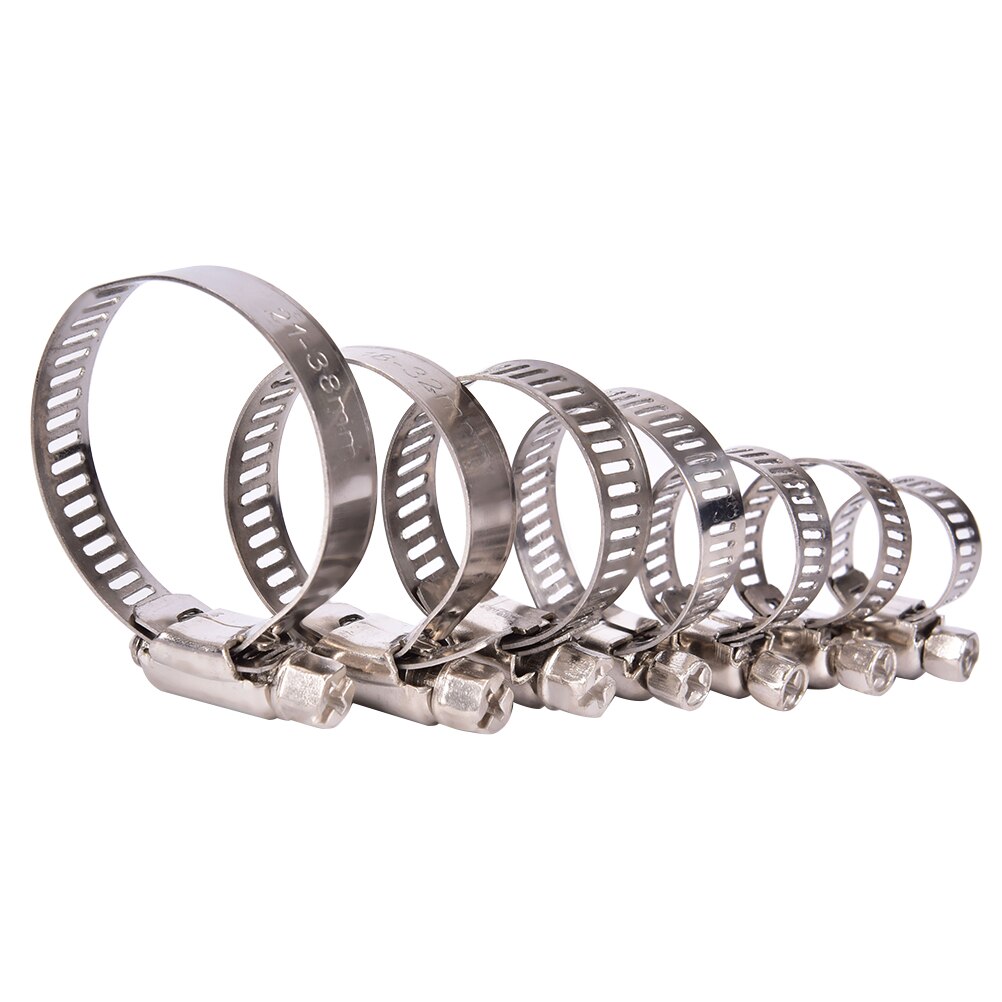 60PCS Boxed Multi-size 304 Stainless Steel Pipe Clamp Clamp Holding American Hose Clamp Combination