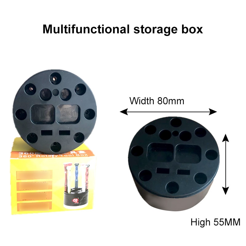 Mini 360 Roterende Schroevendraaier Opbergdoos Scewdriver Houder Voor Schroevendraaier Pincet Magnetische Opslag Telefoon Reparatie Tool